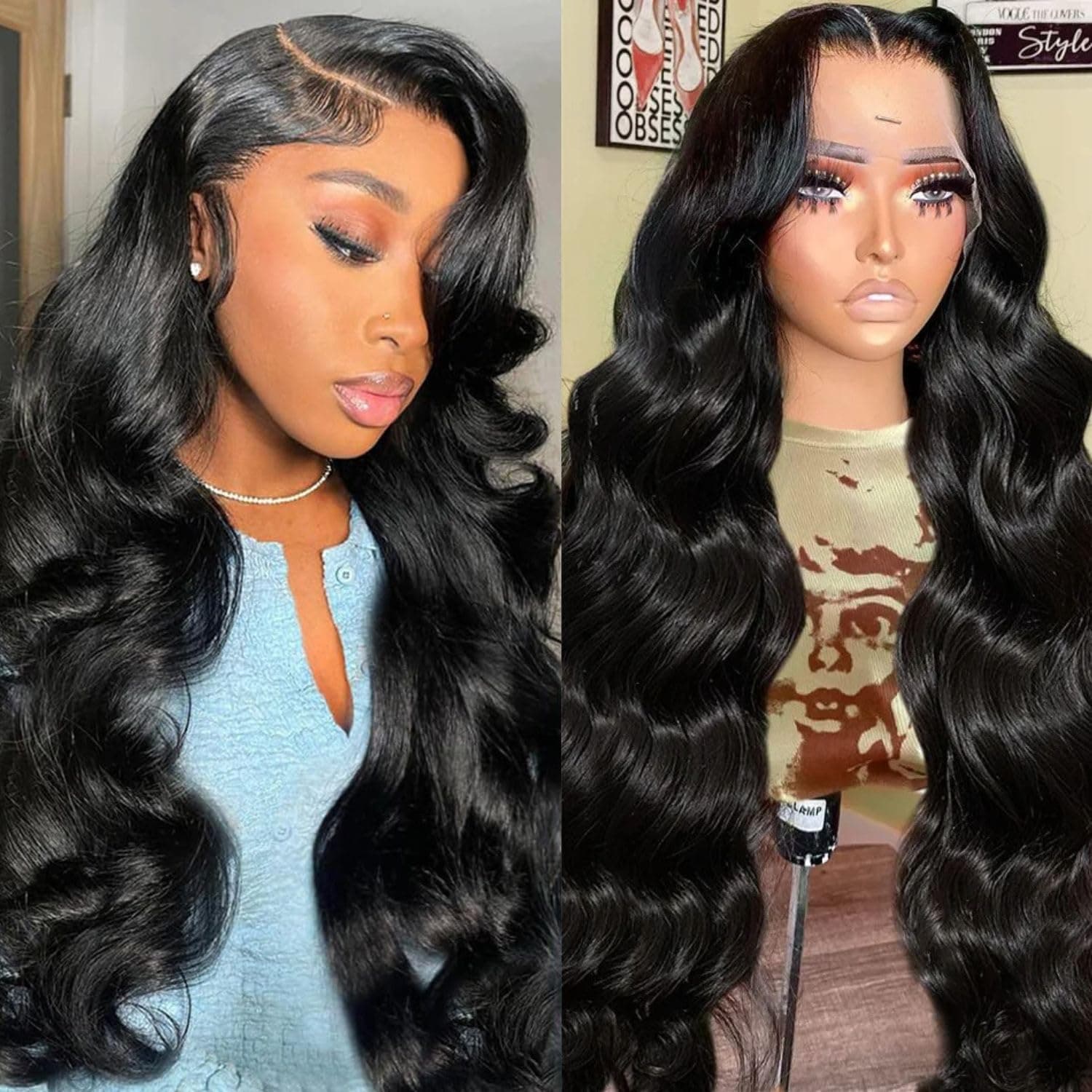 13x4 Lace Front Human Hair Wig Body Wave, Natural Color, Density