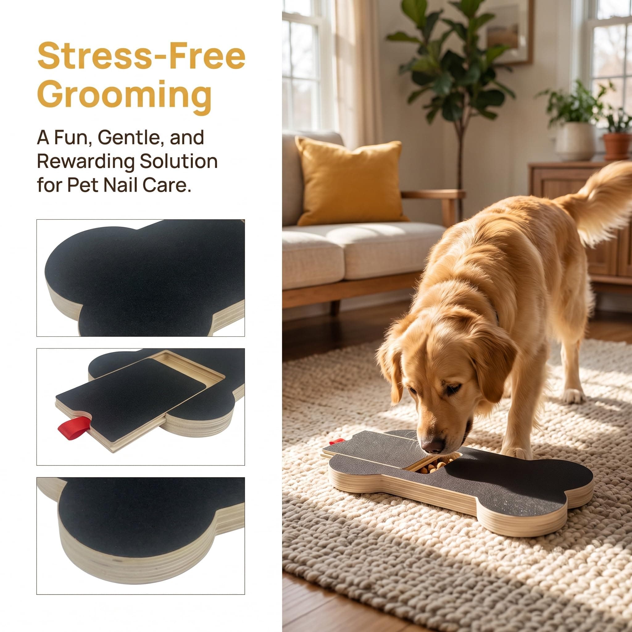 Dog Nail Scratch Board Scratcher Treat Dispenser Non-Slip Nail File Board  Dog Nail Scratch Pad For Large Medium Small Dogs, Nail File Board  To Clippers Grinders
