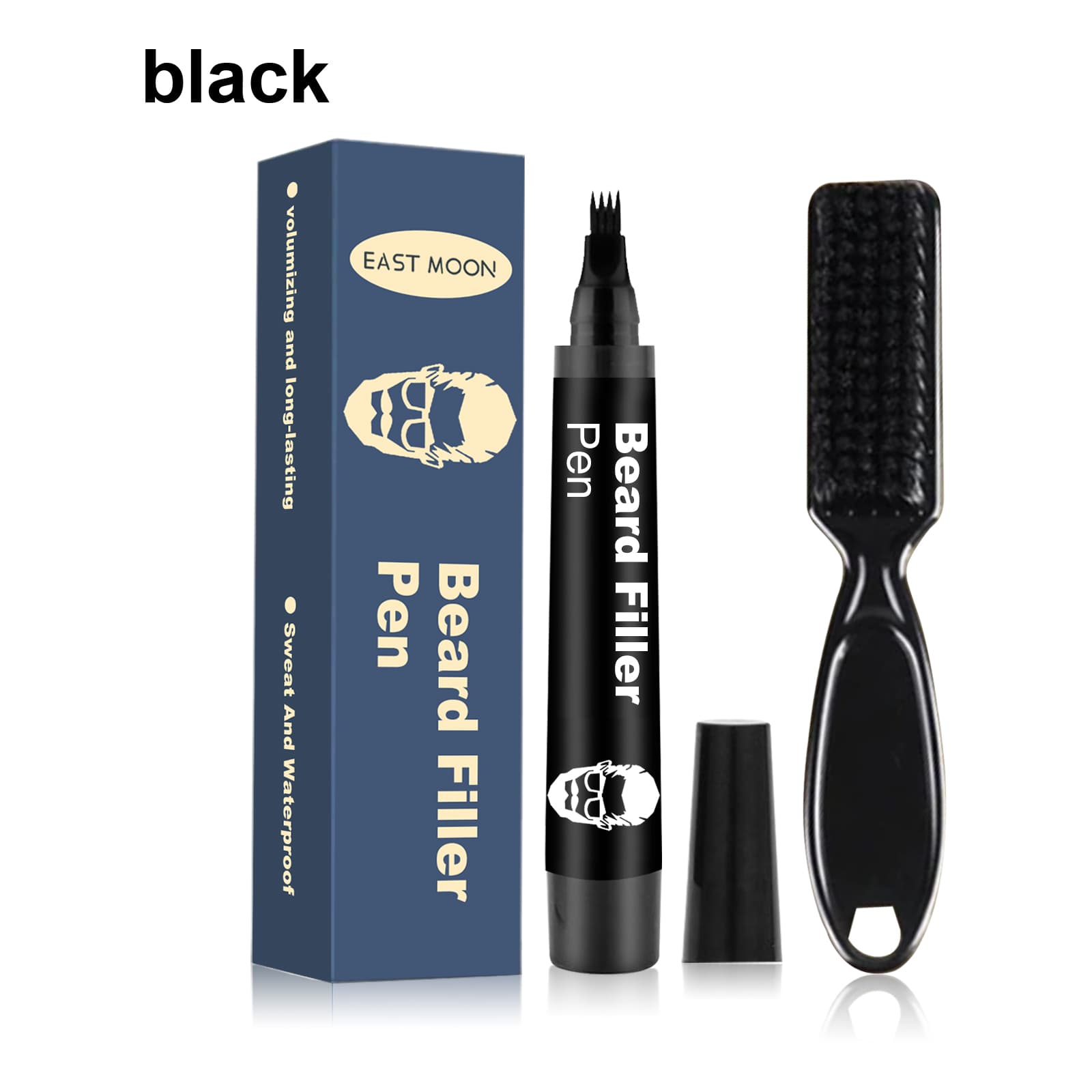Beard Filler Black 1pc 1 Comb Box