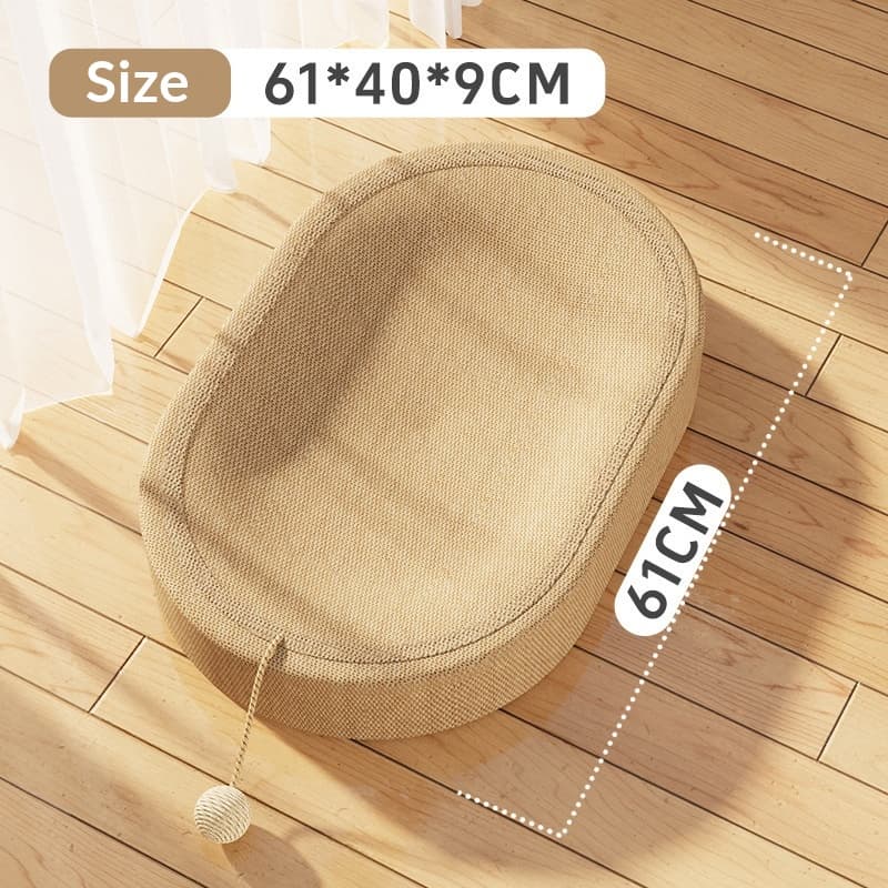 Large Wear-Resistant Low-Shedding Sisal Rope Integrated Cat Scratcher Bed & Board.