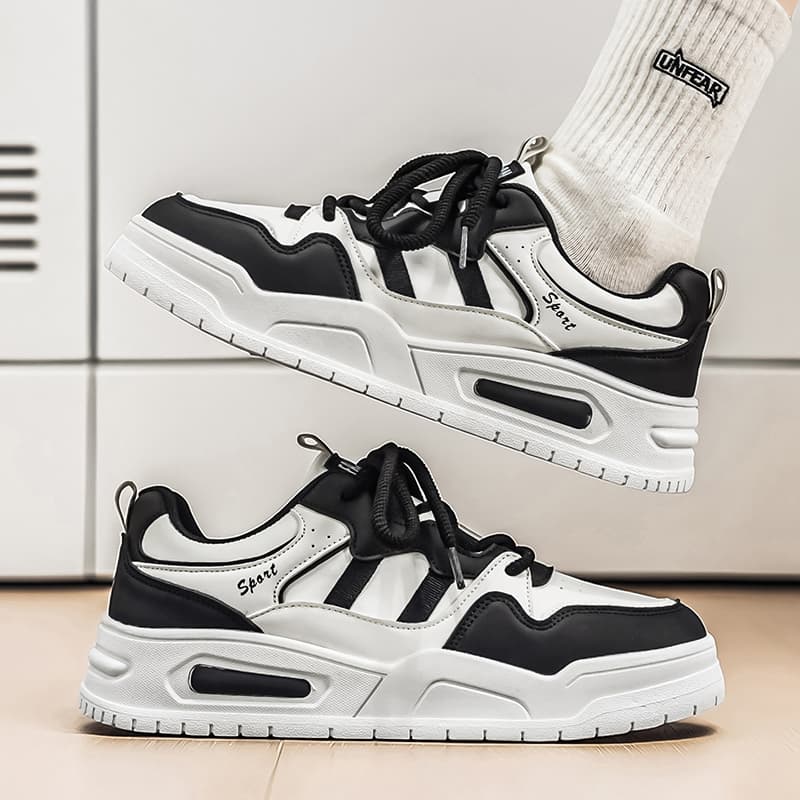 2026 Spring New Arrival Men's Trendy Fashion Thick Sole Wear-resistant Sports Casual Shoes, Versatile Low-top Skate Shoes For Teenagers