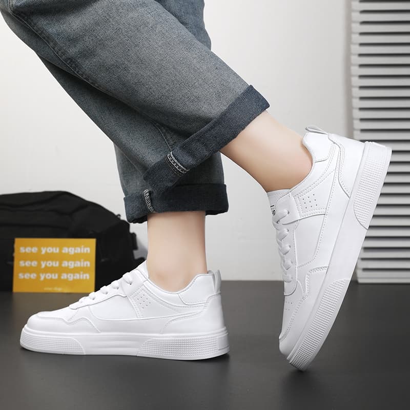 Men's Summer New Shoes, Breathable White Sneakers For Men, Trendy Versatile Athletic Casual Skate Shoes For Students