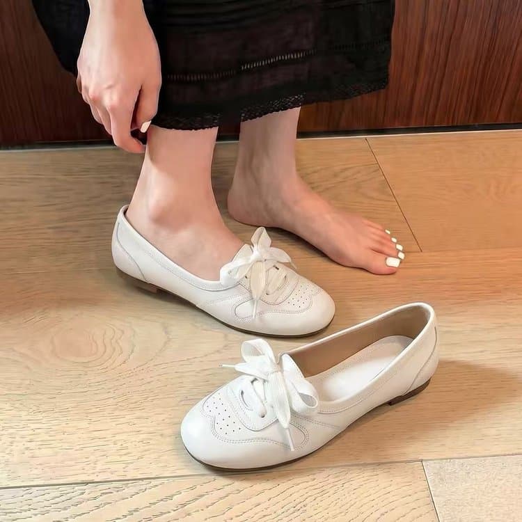 Niche Design Ballet Shoes, Strappy Leather Casual Flats, Mary Janes, Soft Sole Sneakers & Single Shoes For Women