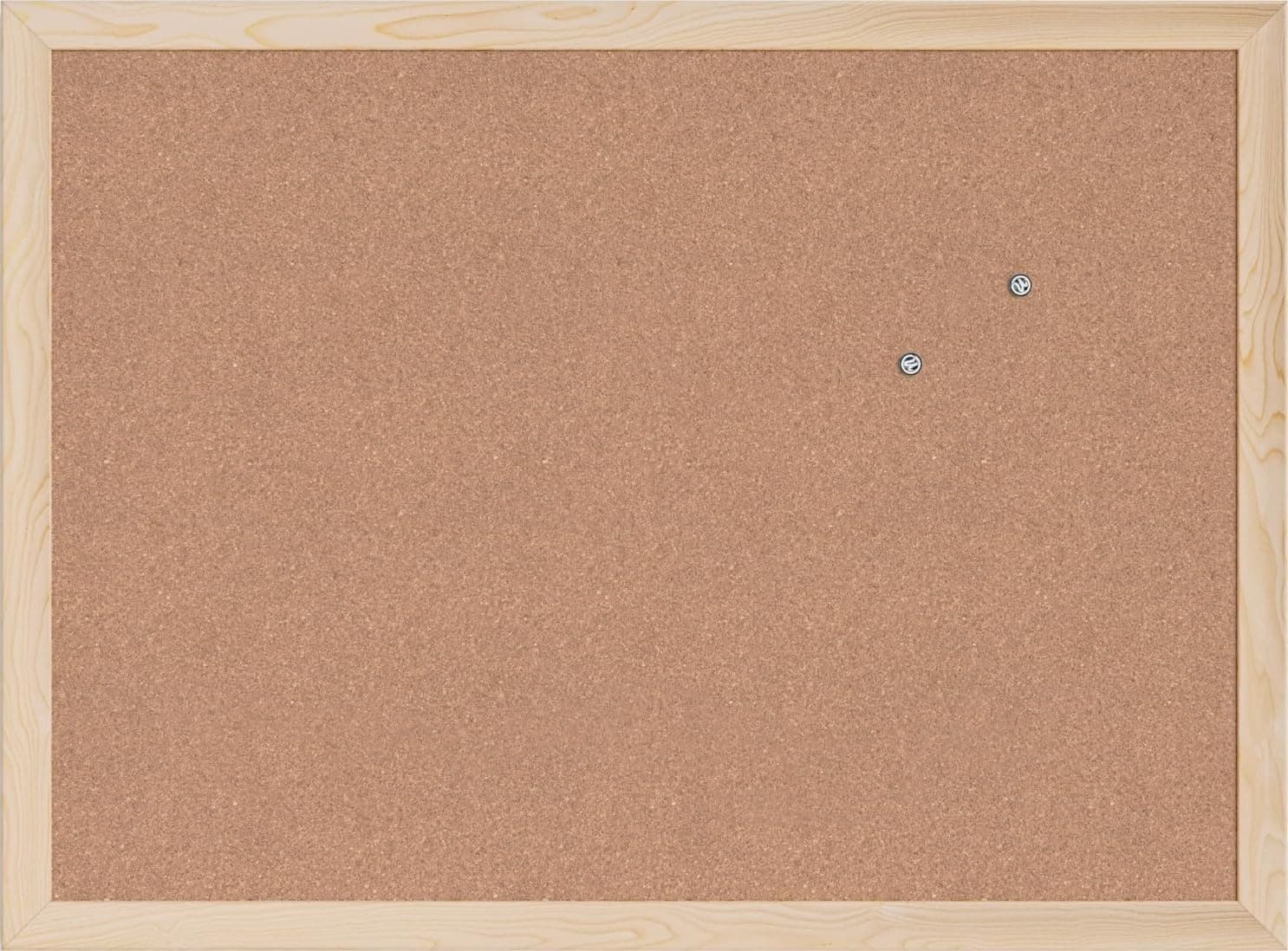 Cork Bulletin Board,18 X 24 Inches Light Birch Wood Frame Wall Mounted Memo Board For Office School & Home