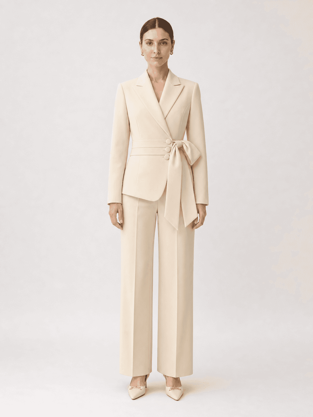Amandine Cream Relaxed Tailored Suit Set
