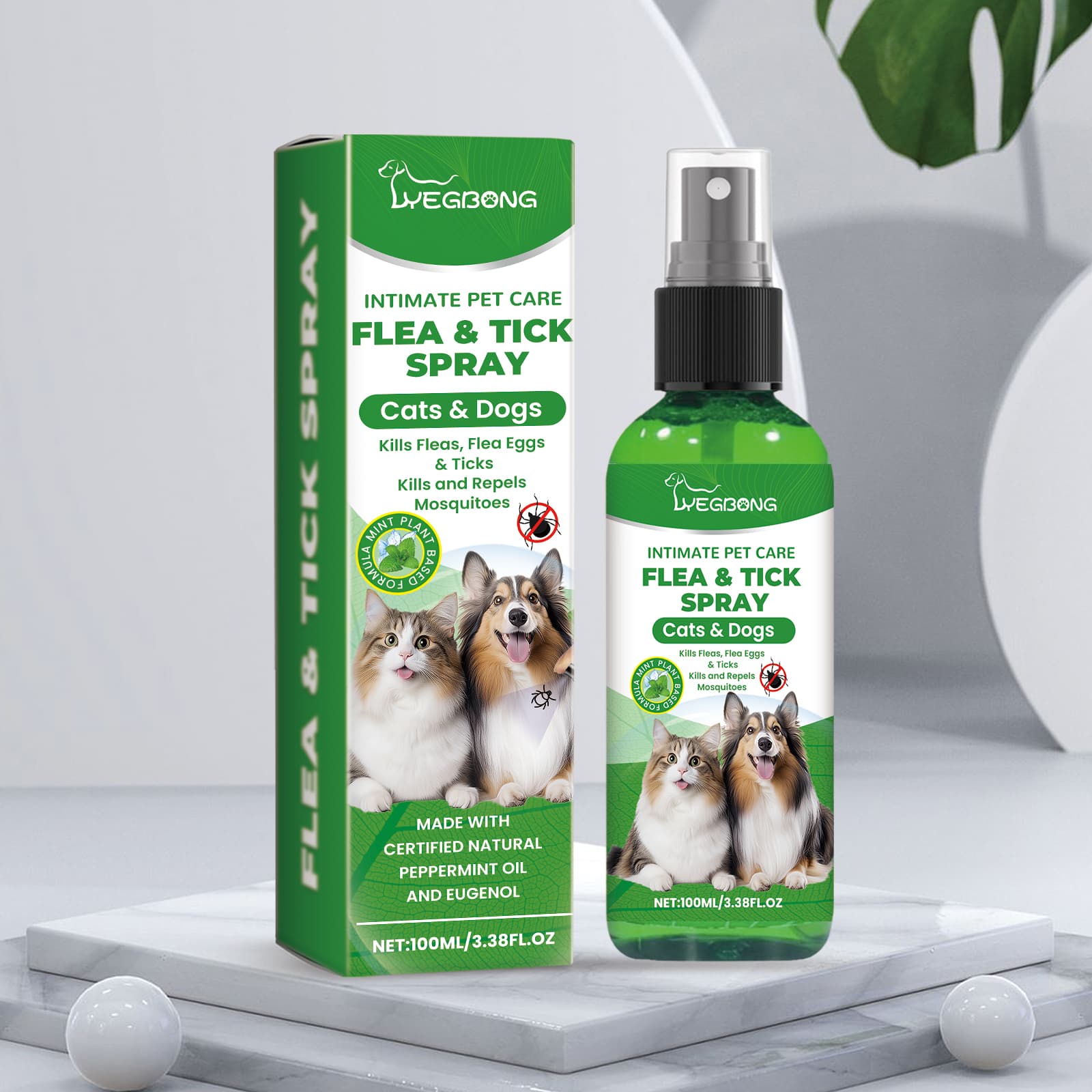 Dog, Cat, Hair, Skin, Insect Repellent, Daily Mild Cleaning Care Agent, Pet Insect Repellent Spray, 1 00ml, 1 Box