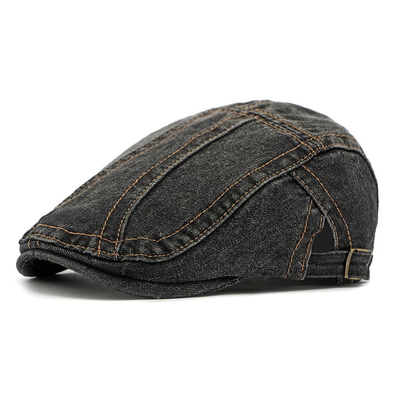 Men's And Women's Universal Solid-color Stitching Design, Washable And Fashionable, Retro Style, Soft Top, Adjustable Beret. Suitable For Daily Casual Commuting And Outings.