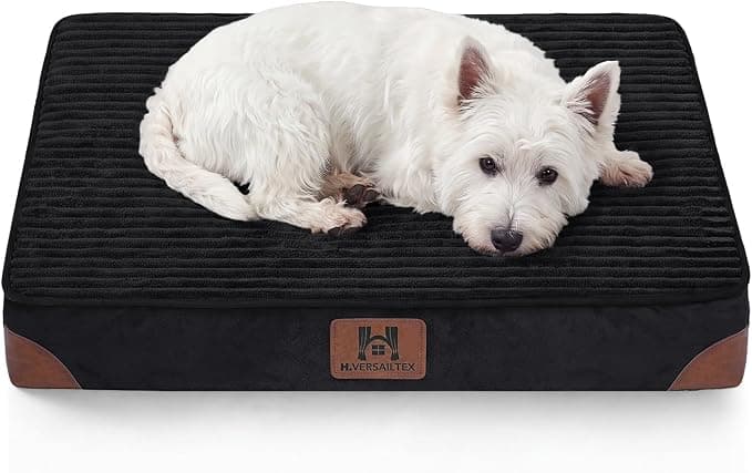 Waterproof Orthopedic Dog Bed For Crate, Black Supportive Pet Mattress