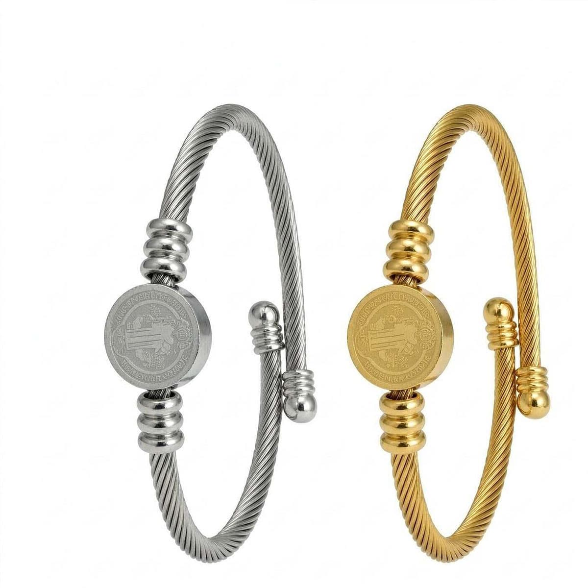 Stainless Steel Priest Bracelet With Steel Wire