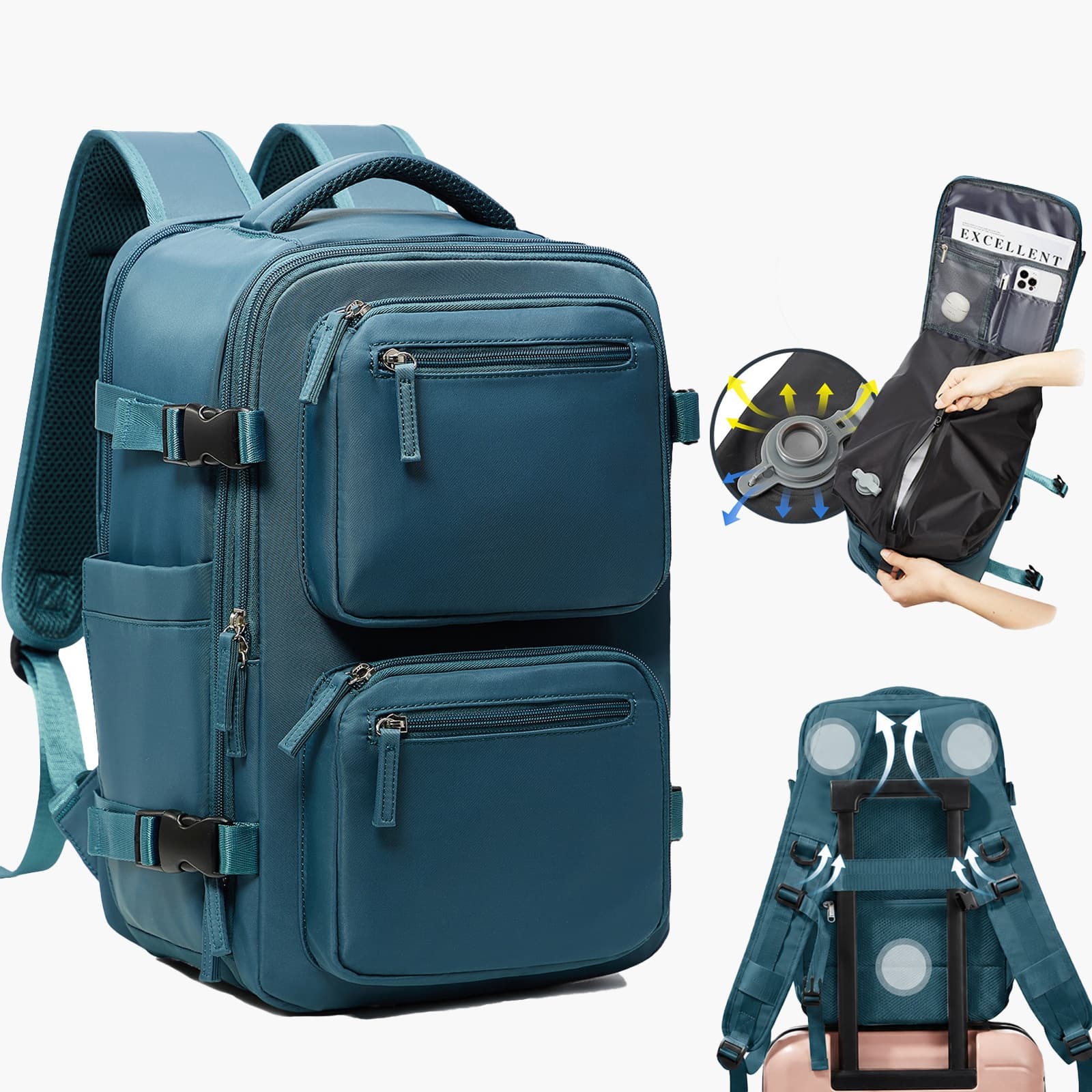 Vacuum Compression Backpack, Budget Airline Boarding Travel Bag, Large Capacity Business Computer Bag, Lightweight