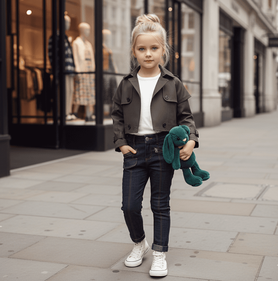 Girls Cropped Trench Jacket Lightweight Short Coat Spring Summer Age 4-14Y