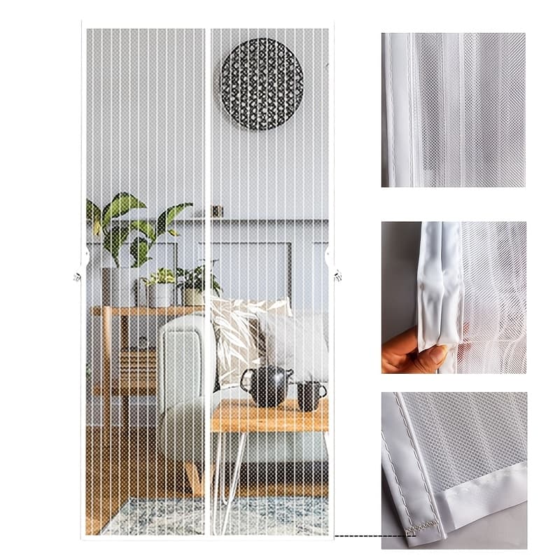 White Magnetic Door Screen Window Mosquito Net Glass Fiber Gauze Can Be Customized In Size, Mesh And Insect Proof, Sturdy And Durable