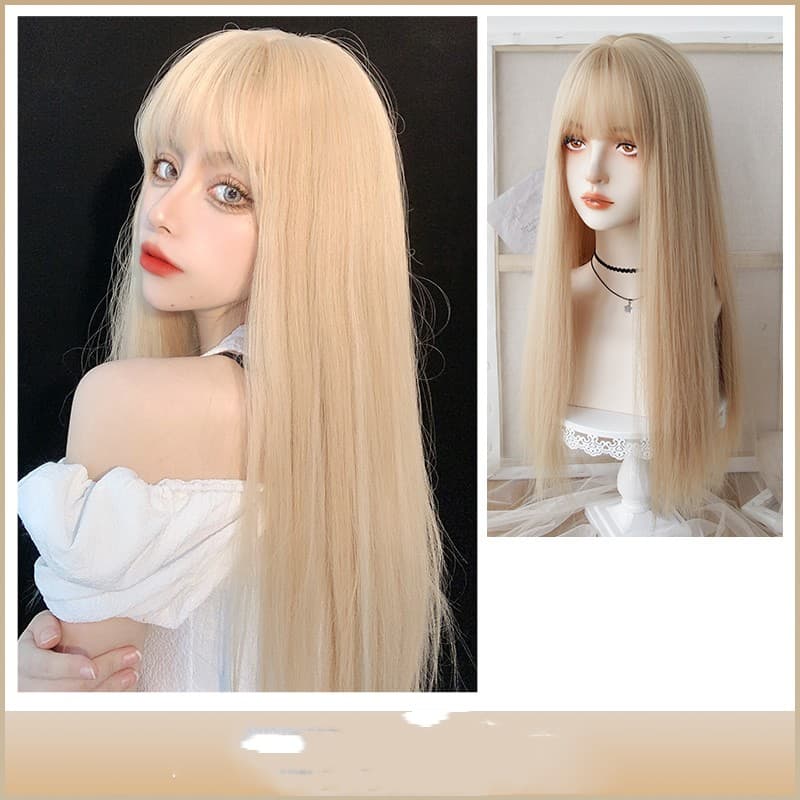 Long Straight Hair Cos Platinum Fashion