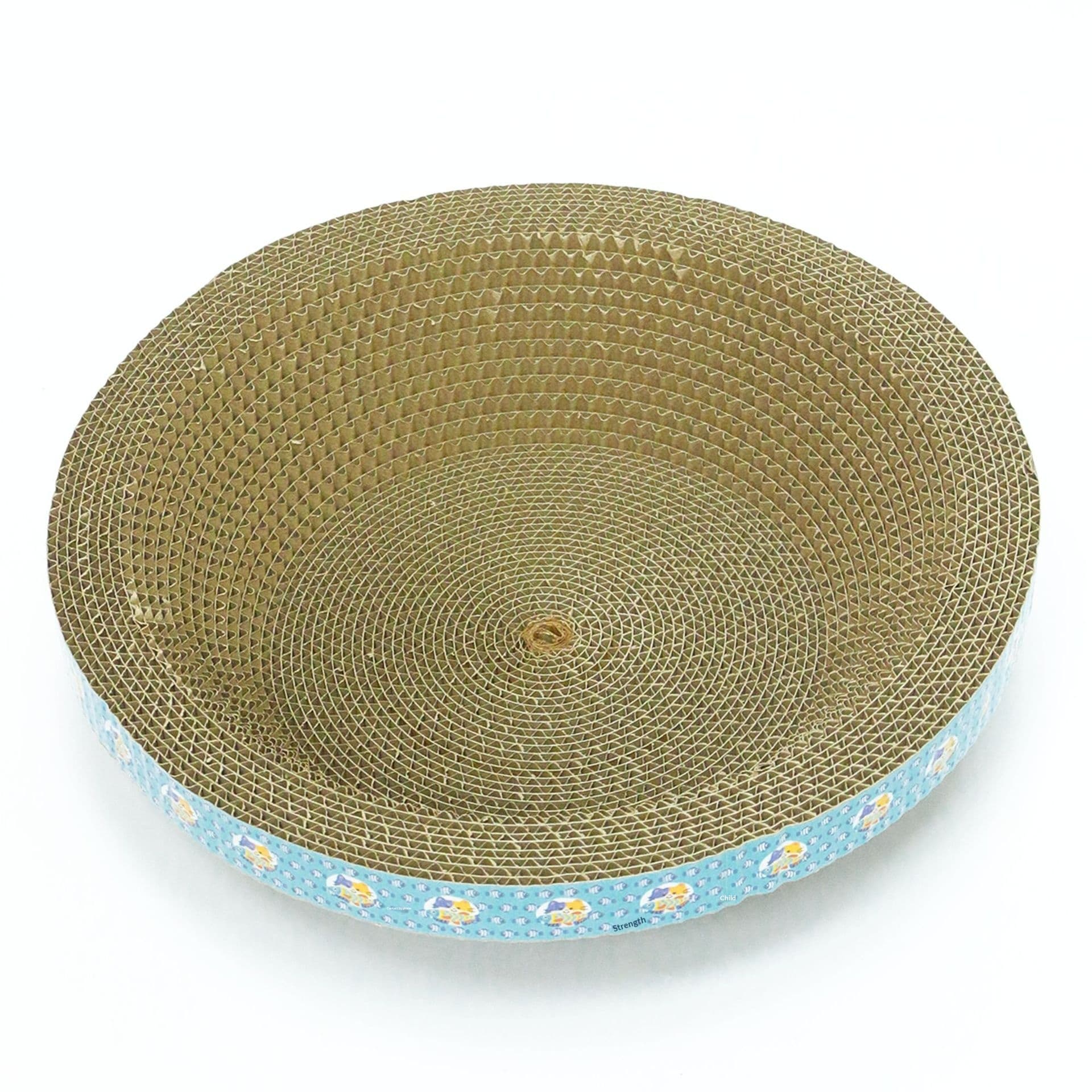 Extra Large Round Wear-Resistant Corrugated Cardboard Cat Scratcher Bowl & Low-Shedding Sofa Protector.