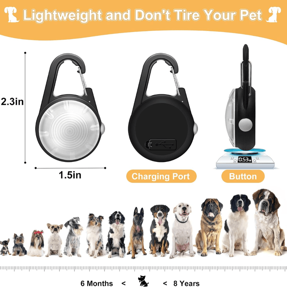 Dog Collar Light, 4 Modes Dog Lights For Night Walking, Rechargeable LED Pet Collar Light For Nighttime Clip On, IP68 Waterproof Pet Walking Accessories-2 Pack