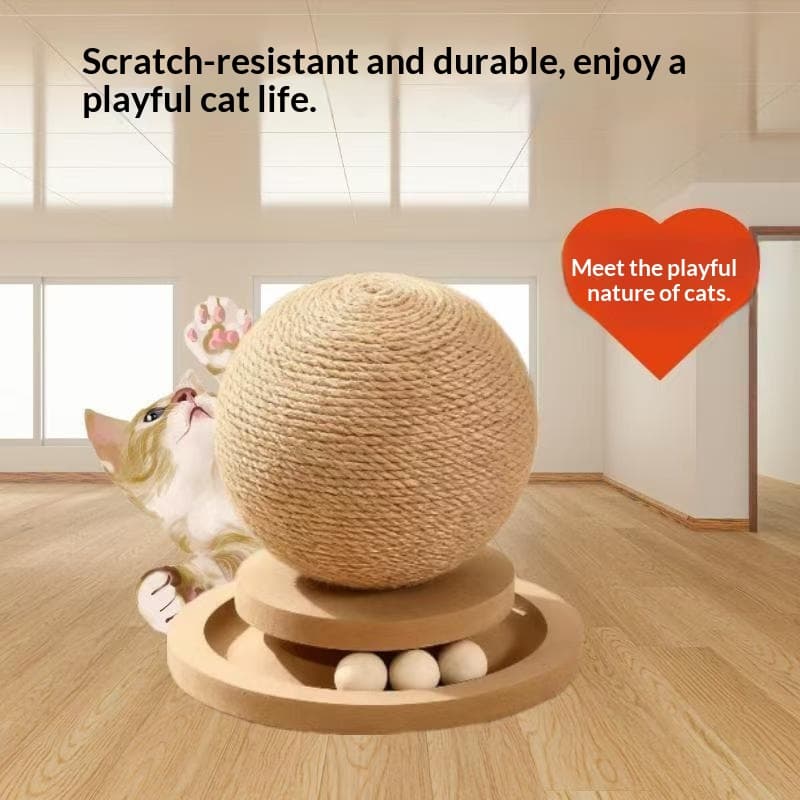 Cat Supplies Cat Teaser Stick, Ultimate Cat Toy Collection, Boredom-Relief Self-Biting Sisal Chew Ball, Durable Large Ball With Sound