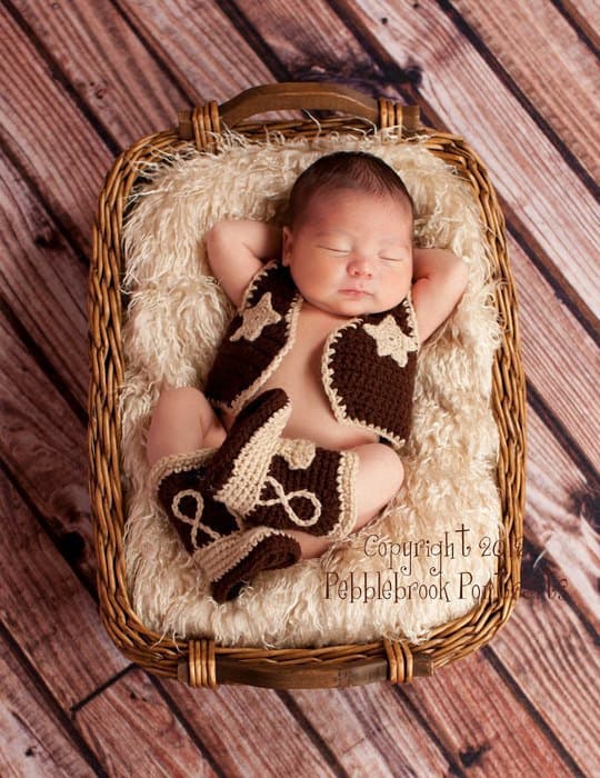 Newborn Hand Knit Outfit, Denim Style Baby Photoshoot Costume, Handmade Crochet Photo Prop For Studio Photography