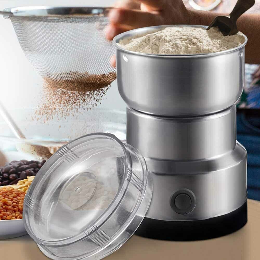 200W Electric Coffee Grinder Stainless Steel Spice Mill With Transparent Lid And EU Plug