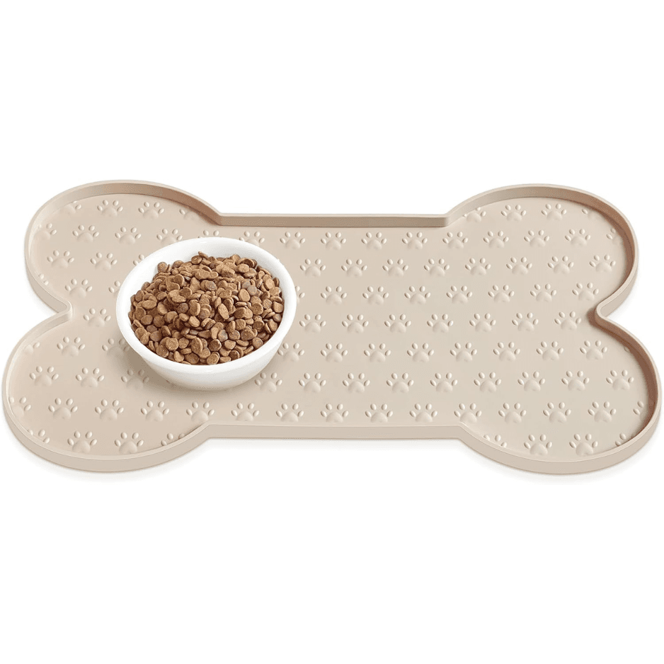 Dog Food Mat Anti Slip Silicone Dog Bowl Mat Thicker Pet Placemat Waterproof Cat Feeder Pad With Raised Edge Puppy Kitten Feeding Mats Suitable Small Medium-Sized Dogs Cats Eating Tray