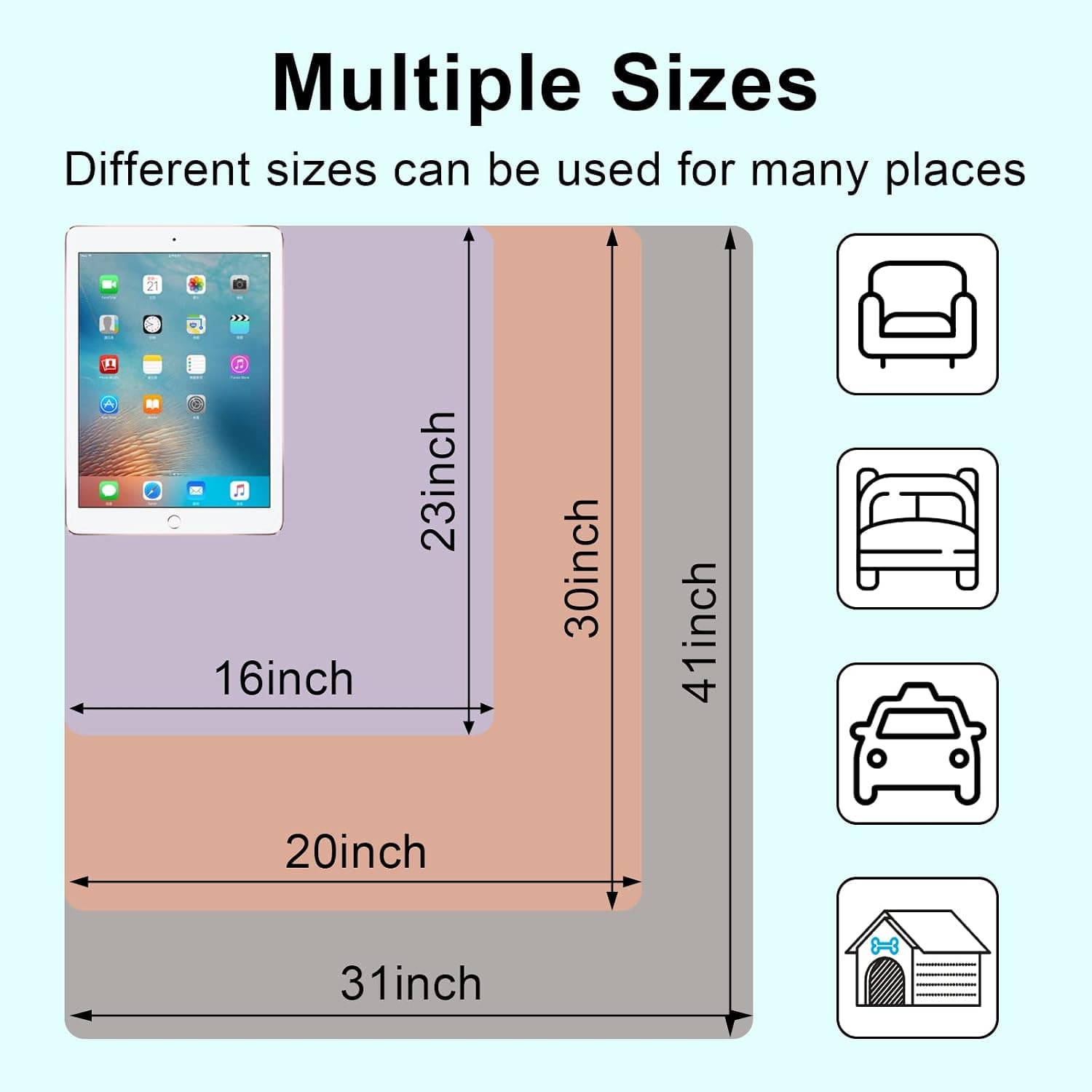 3 PackPet Blanket, Soft Plush Paw Print Dog Blanket Washable, Warm Fleece Cat Blanket For Large Medium Dogs, Sofa Couch Bed Cage Protector,23 X 16 In,30 X 20 In,41 X 31 In,47.2 X 39.3 In