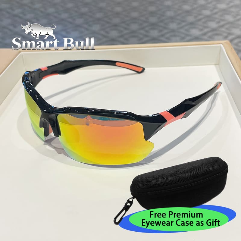 Smart Bull Sports Cycling Sunglasses For Both Men And Women. They Are UV-protective, Windproof, Dustproof, And Have Colorful Coated Lenses. The Design Is Lightweight And Semi-rimmed. Multiple Colors A
