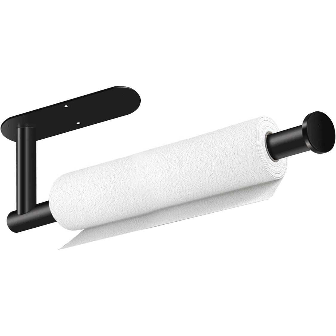 Black Self-Adhesive Under Cabinet Paper Towel Holder Wall Mounted Roll Organizer For Kitchen Bathroom Counter Storage