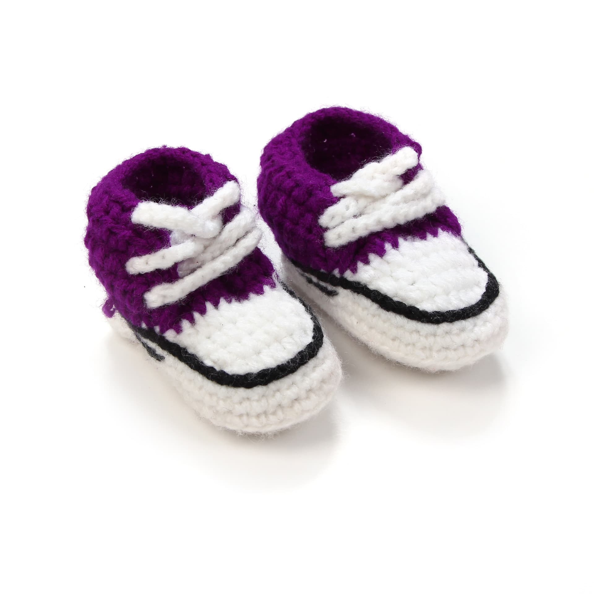 Hand Knit Soft Sole Baby High Top Booties, Tall Cuff Toddler Walking Shoes For Baby Boys & Girls