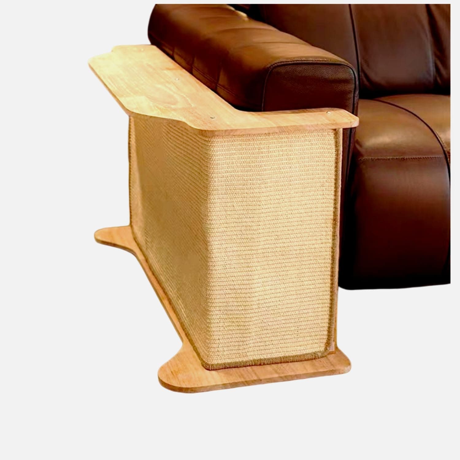 Shaped Sofa Couch Corner Cat Scratching Post, Sisal Scratch Pad Mat, Armrest Protector With Replaceable Sisal Scratcher End Table