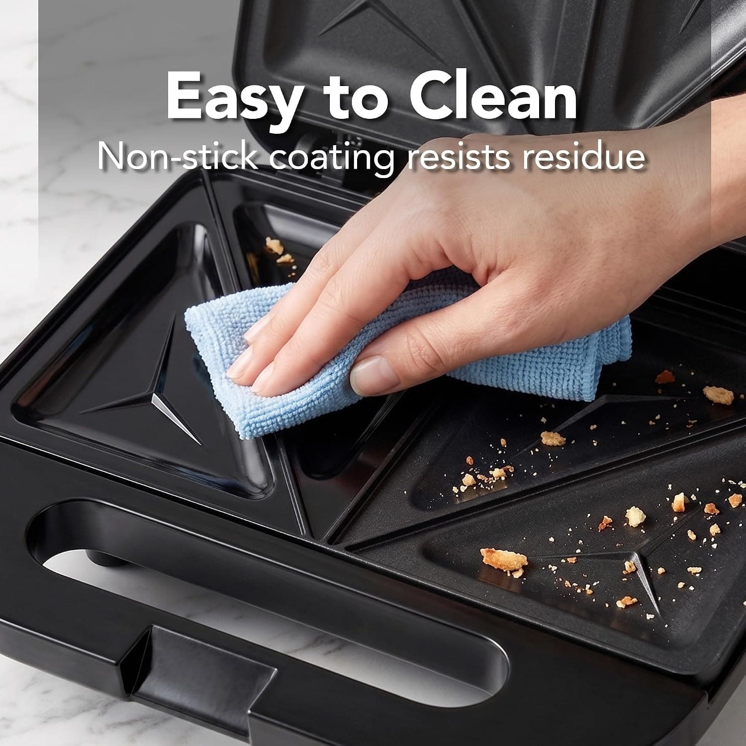 Electric Sandwich Maker 750W Panini Press With Non Stick Plates Black Compact Breakfast  Grilled Sandwich Toaster