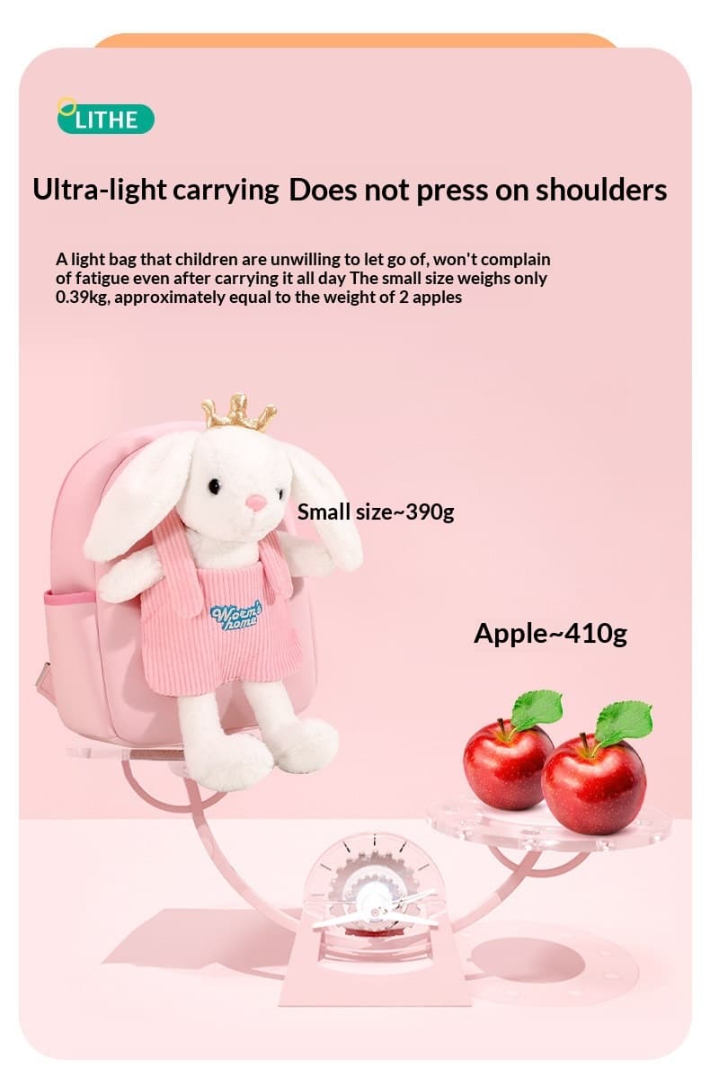 Children Aged 3-6, Elementary School Students, Backpack, Capibala Backpack, Kindergarten Lightweight Backpack, Medium Class Plush Rabbit Small Size  And Doll  Suitable For Babies Under 100CM