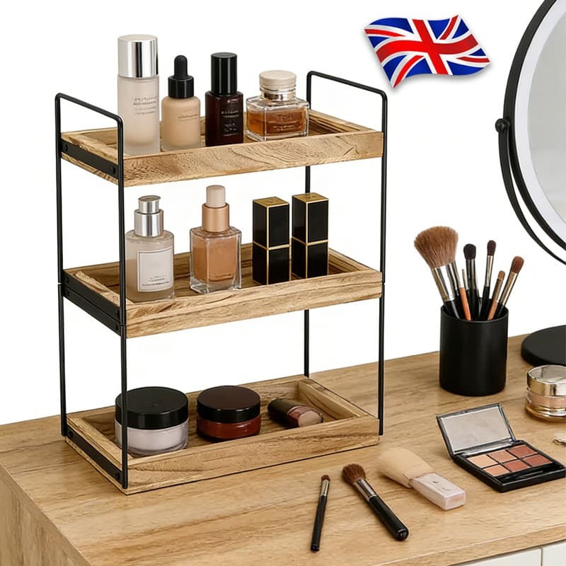 3-Tier Bathroom Shelf Kitchen Caddy Organiser Dual Purpose Tidy Storage Rack