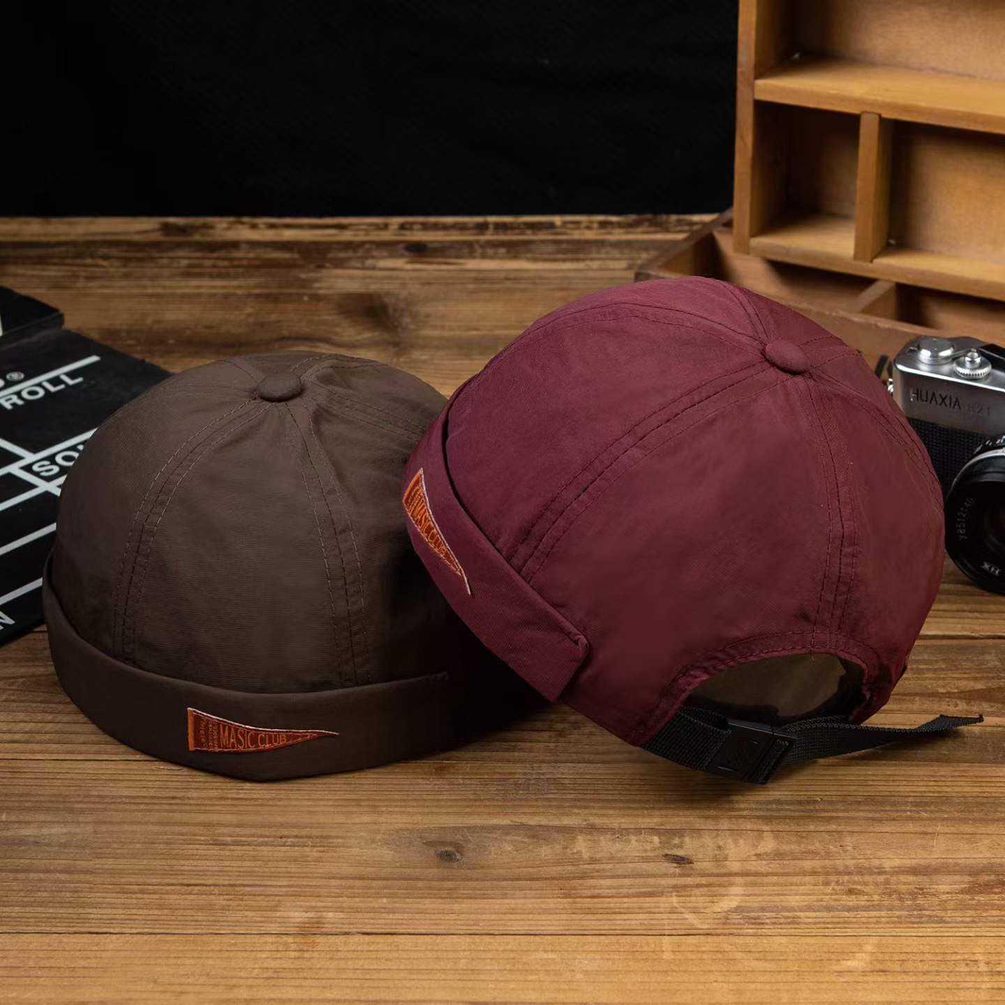 Japanese-style Quick-drying Breathable Fabric Triangular Logo Master Cap With Rolled Brim And Soft Top Without Brim - Hip-hop Hat