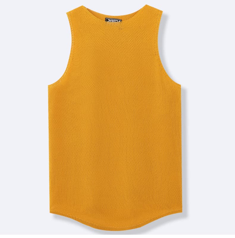 Men's European And American Summer Sports Tank Tops, Quick-Dry Stretch Mesh Hollow Knit Vests For Men