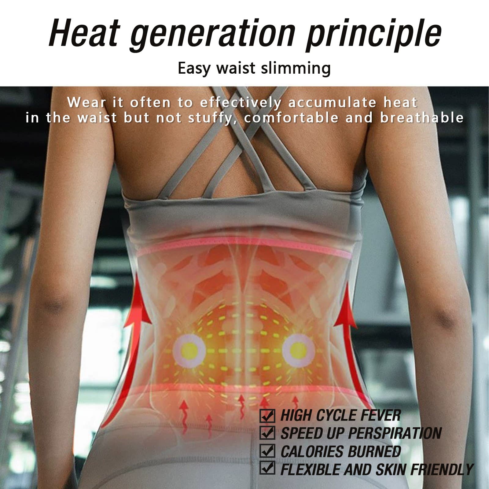 Slimming Waist Trainer Belt Sweat, Burn Fat For Tummy Control & Weight Loss