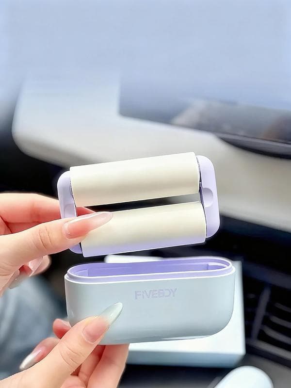 Portable Pet Hair Remover With Lid Reusable, Palm-Sized Lint Roller Pocket-Sized Travel Essential For Removing Cat And Dog Hair
