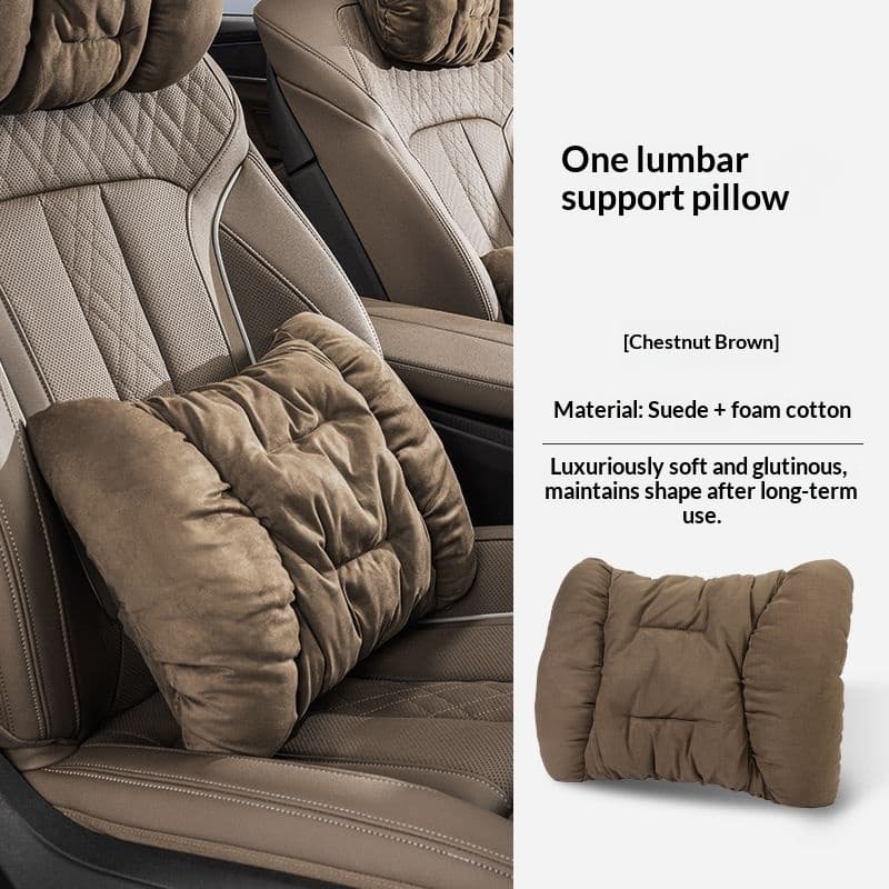 Car Headrest, Suede Winter Style, Plush Waist Support Cushion, Comfortable And Warm Neck Protection Pillow