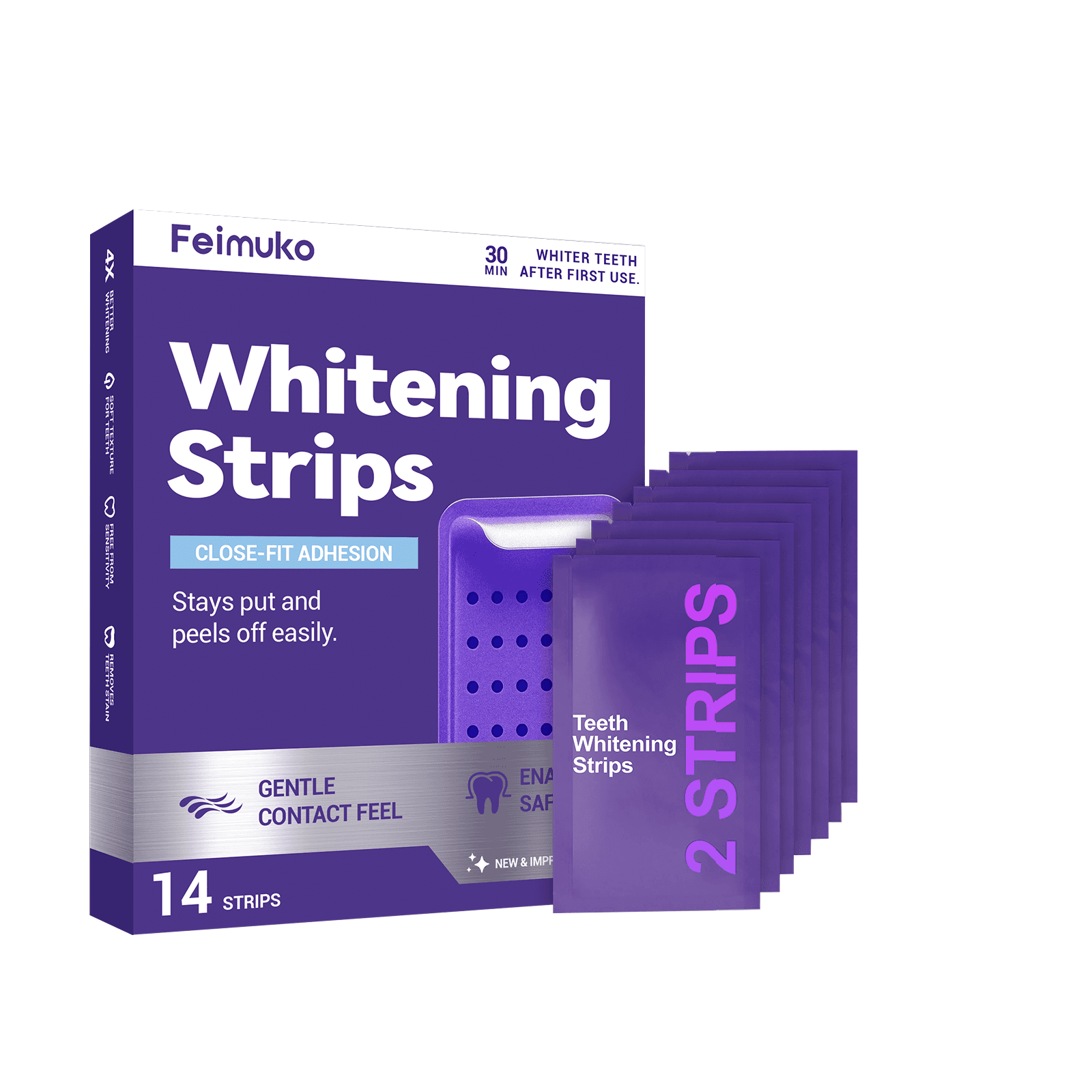 Purple Whitening And Stain-Removing Tooth Stickers 7 Pieces Per Pack