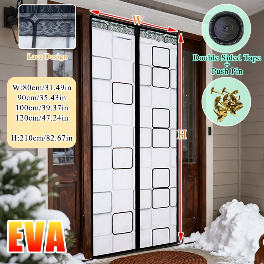EVA Magnetic Thermal Insulating Door Curtain, Single Piece, Simple And Stylish Windproof Self-closing Door Curtain, For Home Living Room And Bedroom
