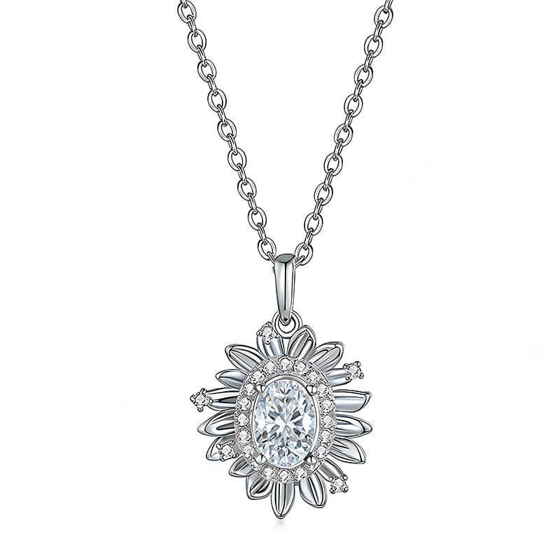 S925 Sterling Silver 5x7mm Oval Moissanite D Aisy Necklace 45cm D Color VVS1 Platinum Gold Plated GRA Certified Gift Box