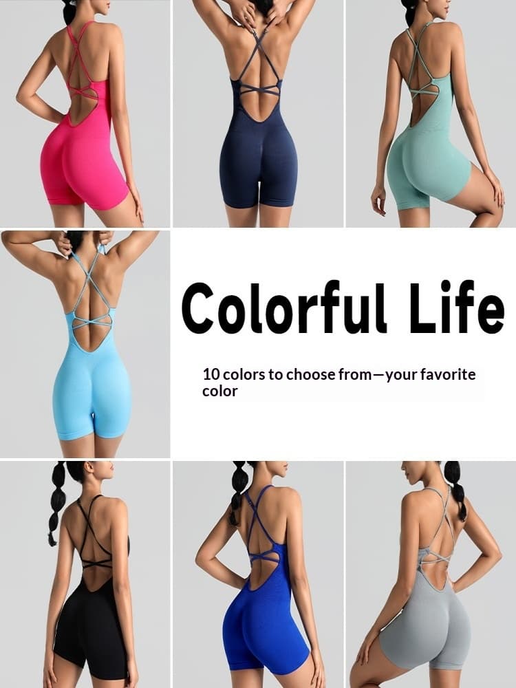 European And American Seamless One-Piece Yoga Clothes, Outdoor Beautiful Back Sports Bra, Peach Butt Fitness Clothes, Suspender One-Piece Bodysuit