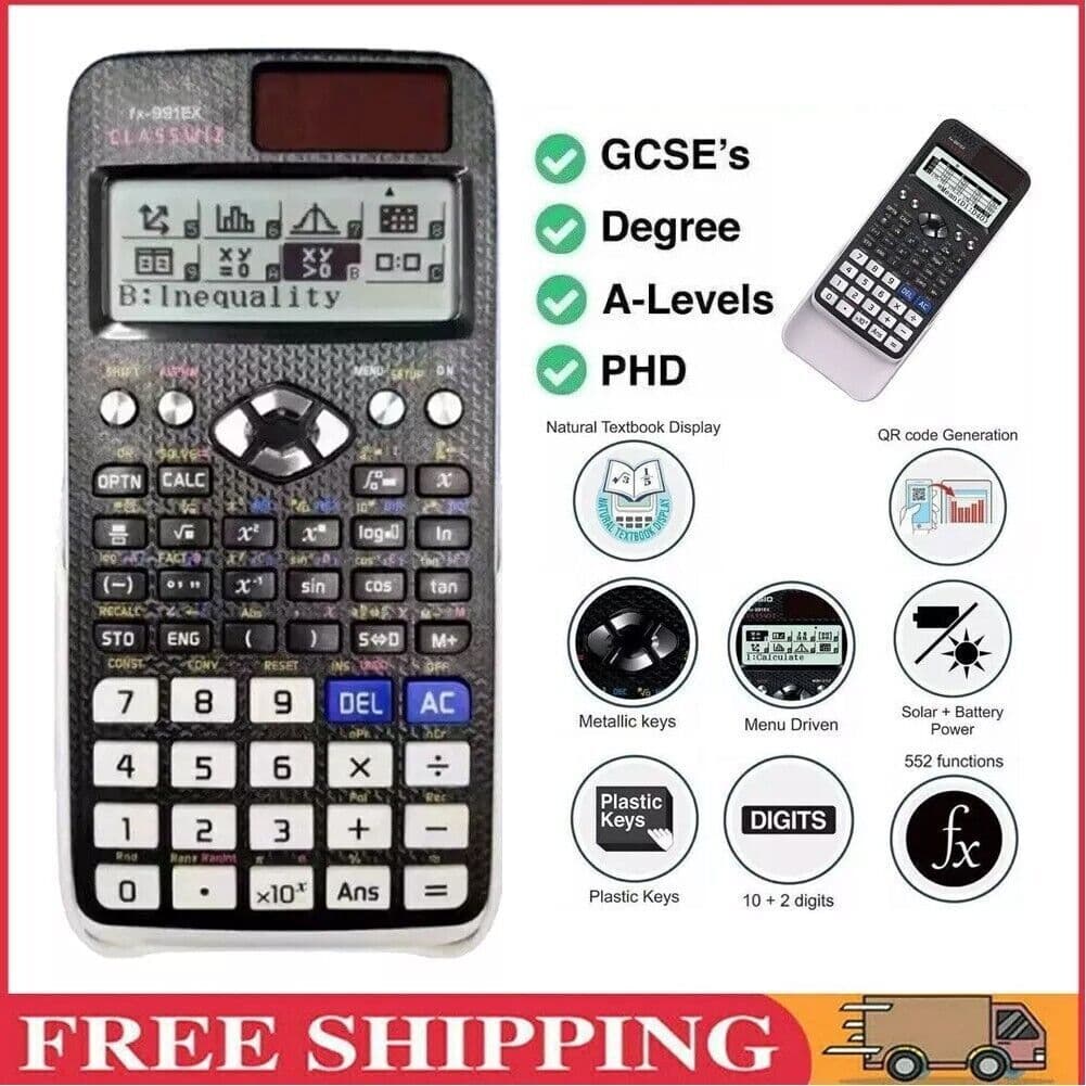 FX-991EX Classwiz Scientific Calculator 552 Functions For Engineering Students