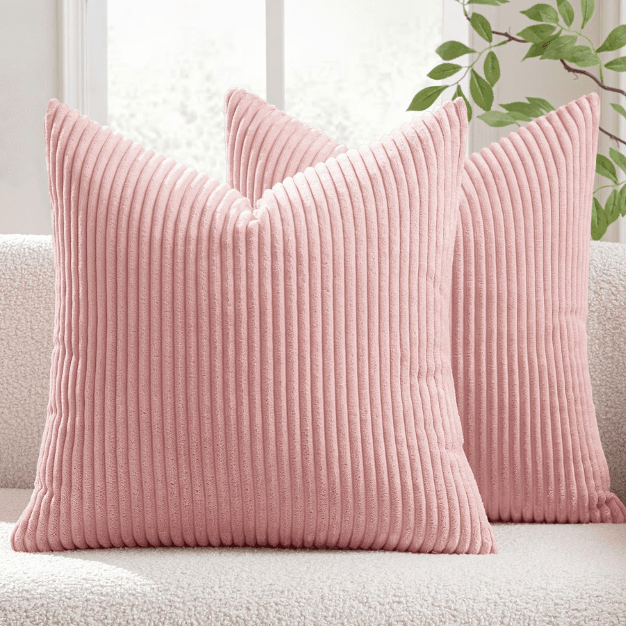 Decorative Corduroy Throw Pillow Covers Set Of 2