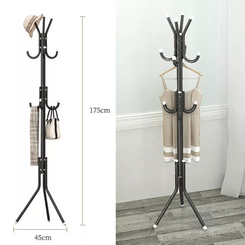 Coat Stand CoatHatJacketUmbrella Floor Standing Rack Clothes Hanger Hooks