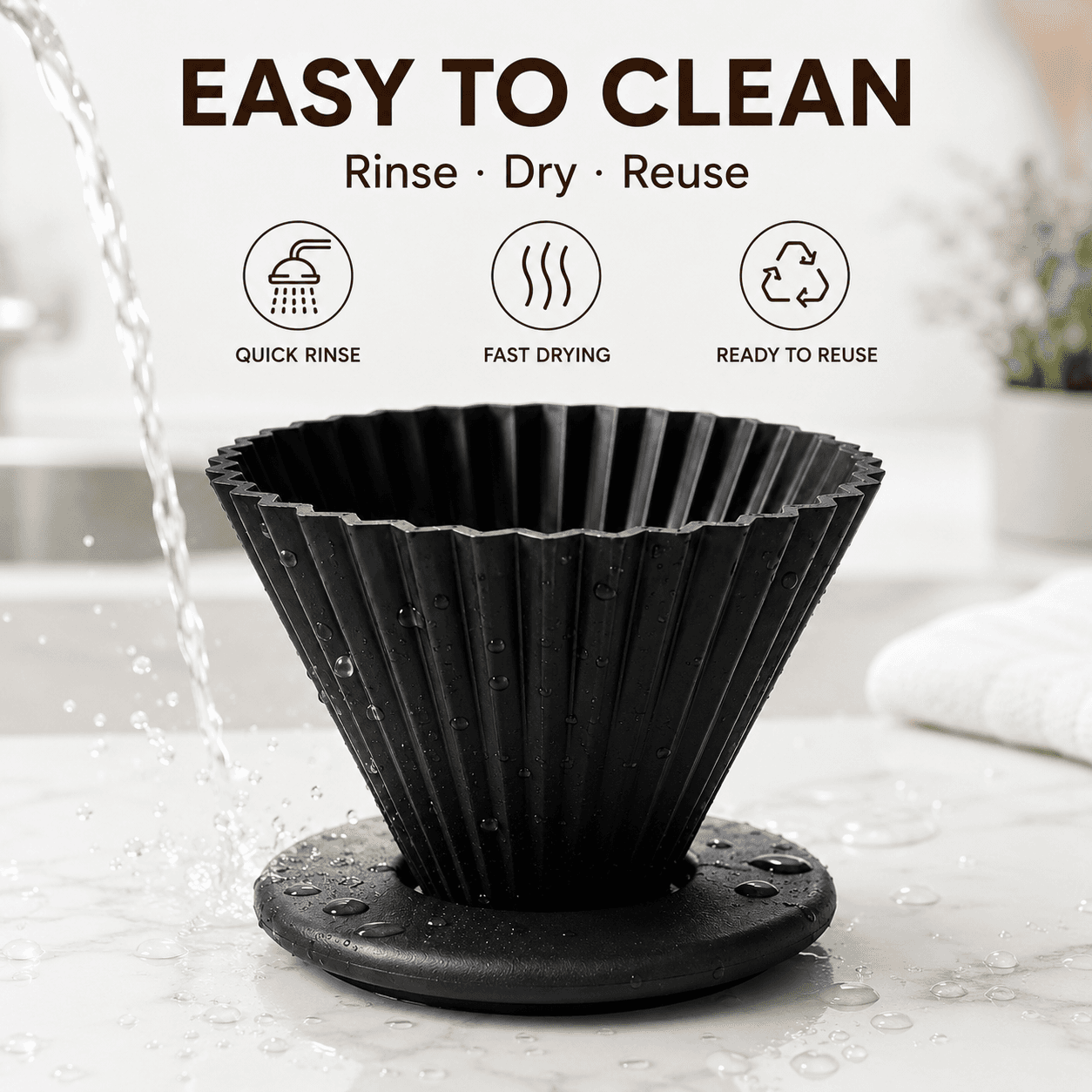 Reusable Silicone Pour Over Coffee Dripper Portable Cone Coffee Filter Holder With Non Slip Base For Home Camping And Travel