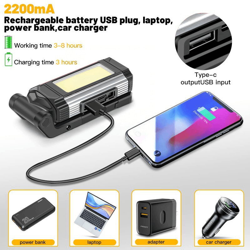 Rechargeable Work Light 2 Pack, 1,000 Lumens Camping Light With