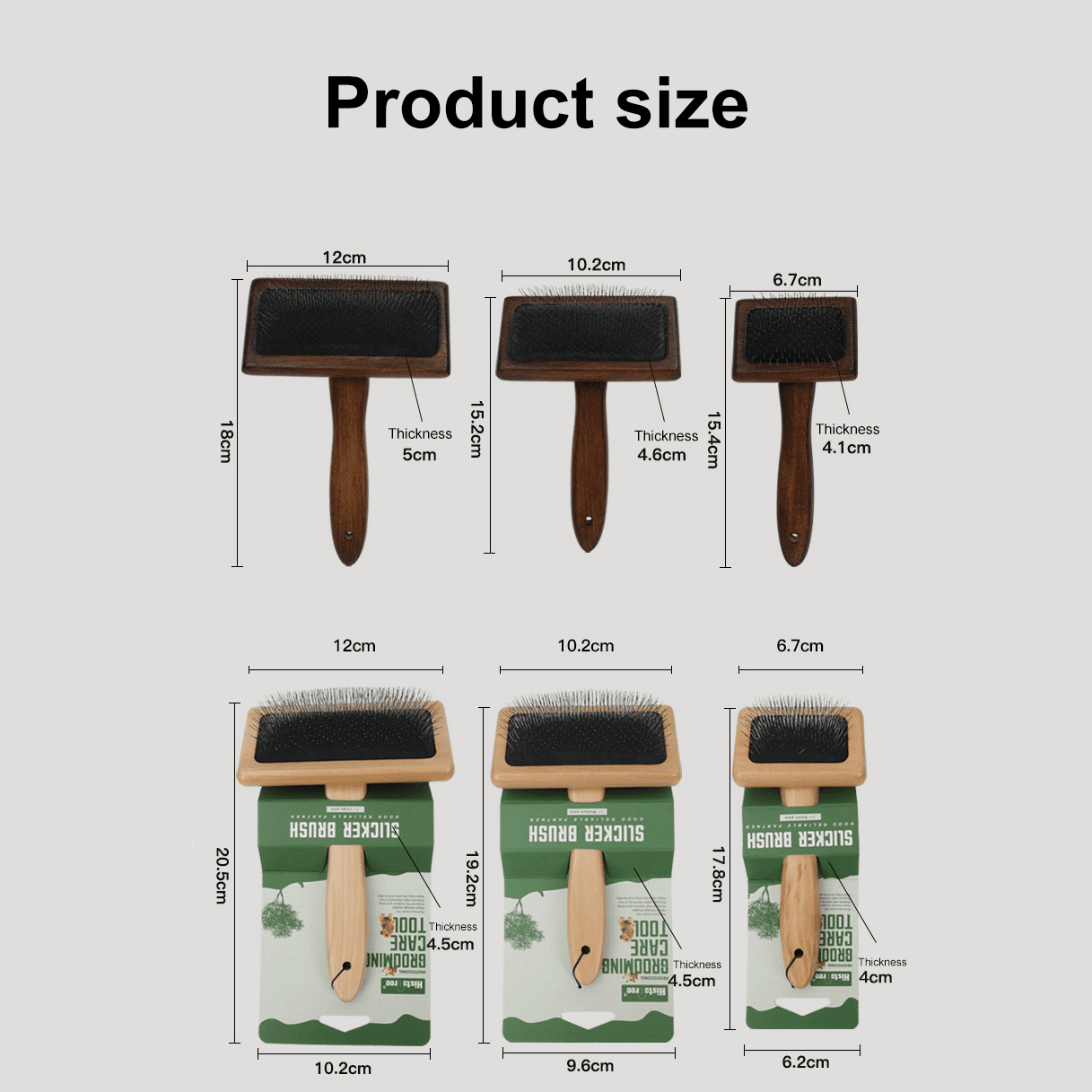 Dog & Cat Brush, Pet Slicker Brush With Bamboo Handle For Large Medium & Short Hair Elegant Grooming Comb For Removing Shedding, Tangles And Dirt