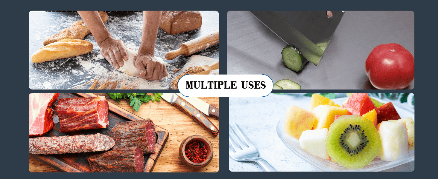Stainless Steel Cutting Board With Lip For Kitchen Chopping Boards For Countertop Large Metal Cutting Board Over Sink Suitable For Meat Fruits Vegetables Bread Noodle And Pizza Bamboo Knives