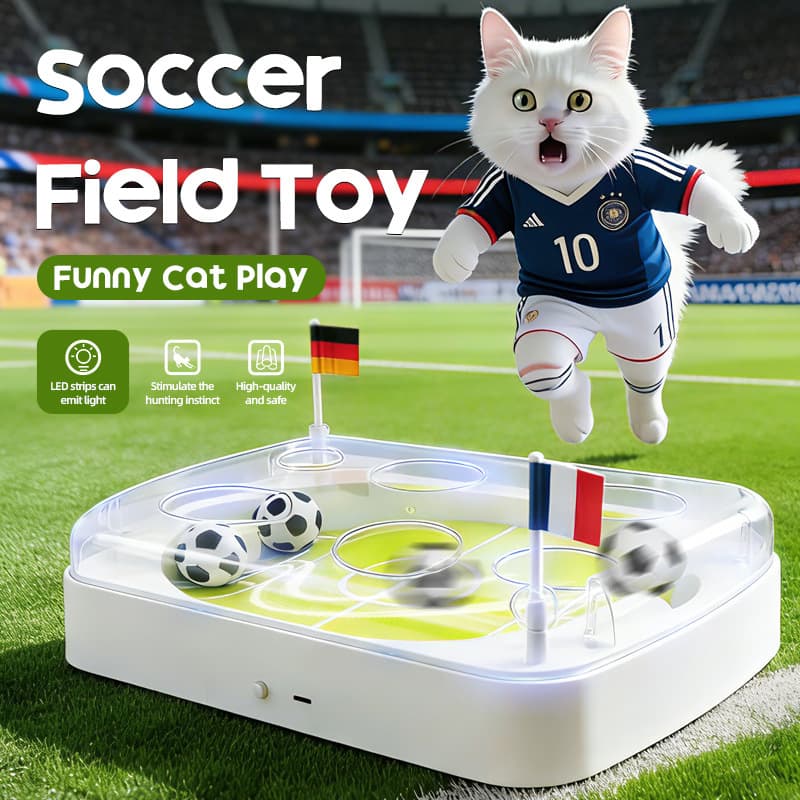 Interactive Cat Toys, Motion Activated Cat Soccer Toy, USB Rechargeable, Customizable Automatic Cat Toy For Indoor Cats.