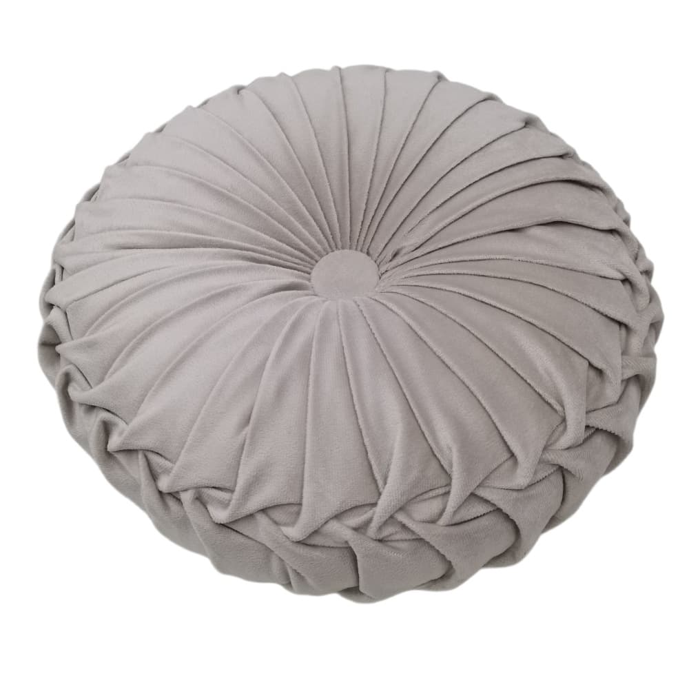 Round Wheel Pleated Throw Pillow Solid Color Hand Gathered Circular Cushion, Decorative Floor Pillow For Sofa Bedroom Home Decor, Multiple Colors Available