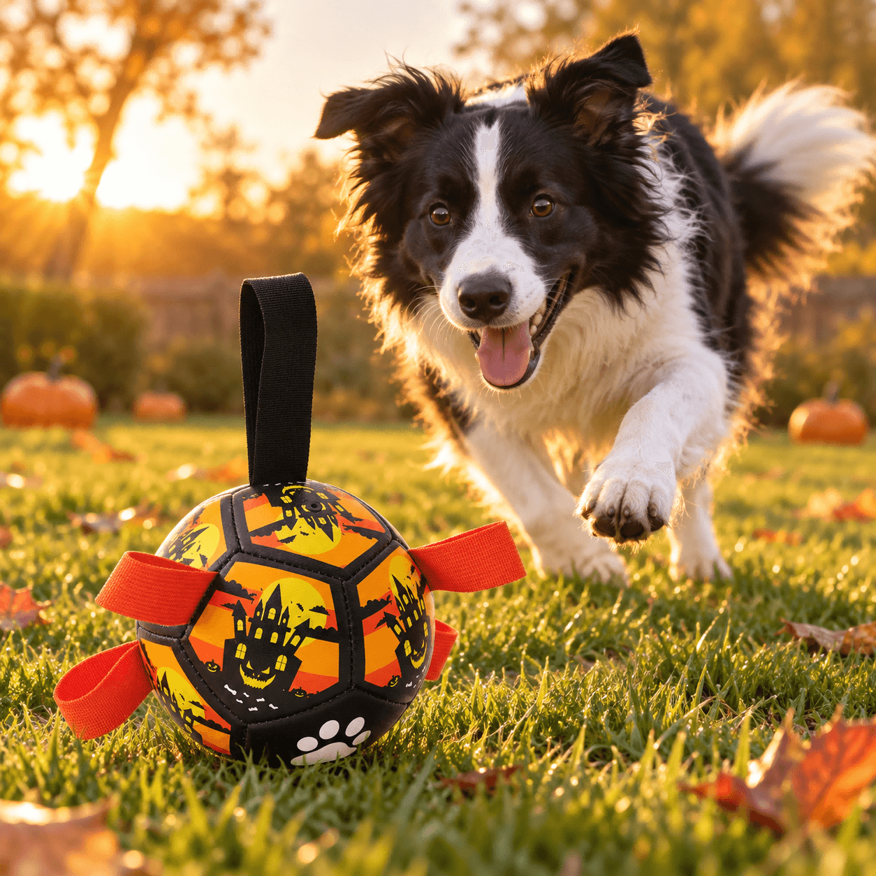 Dog Toy Ball For Christmas And Halloween, Training Soccer Ball, Pet Toy, Interactive Pull Rope Toy, Pet Supplies